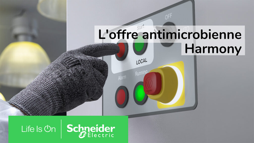 Une innovation hygiénique : le bouton poussoir anti-microbien (Schneider Electric