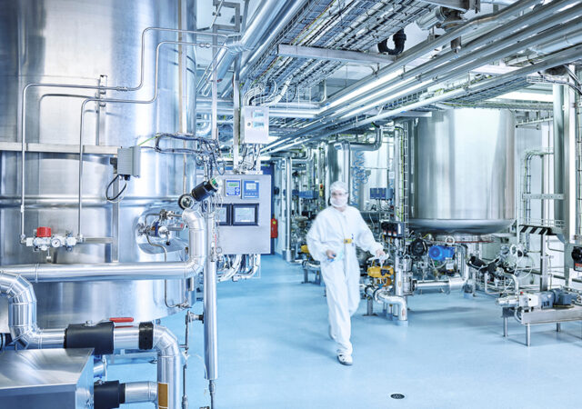 Chemist in a chemical factory